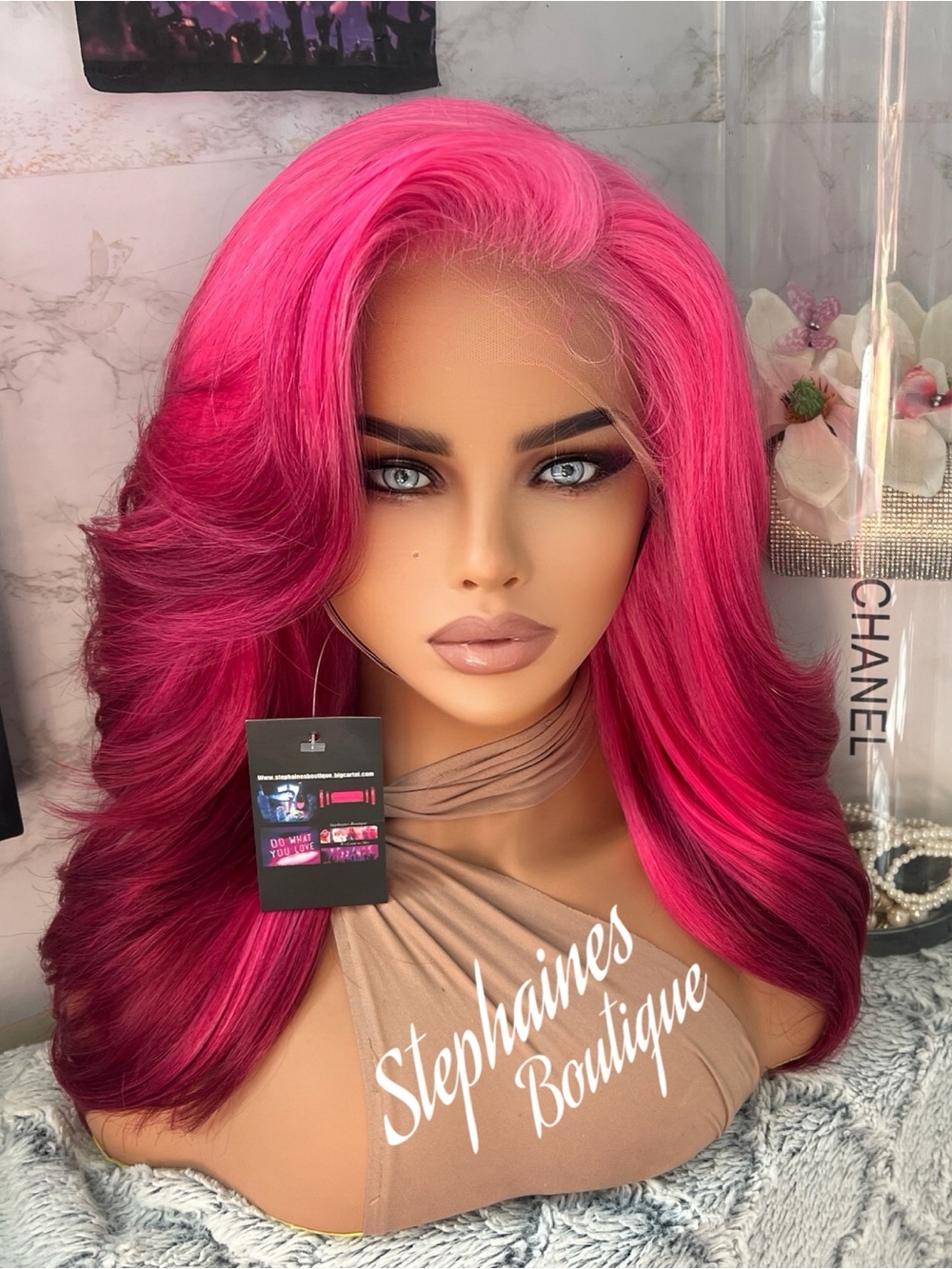 Hot Pink Ombre Lace Front Wig